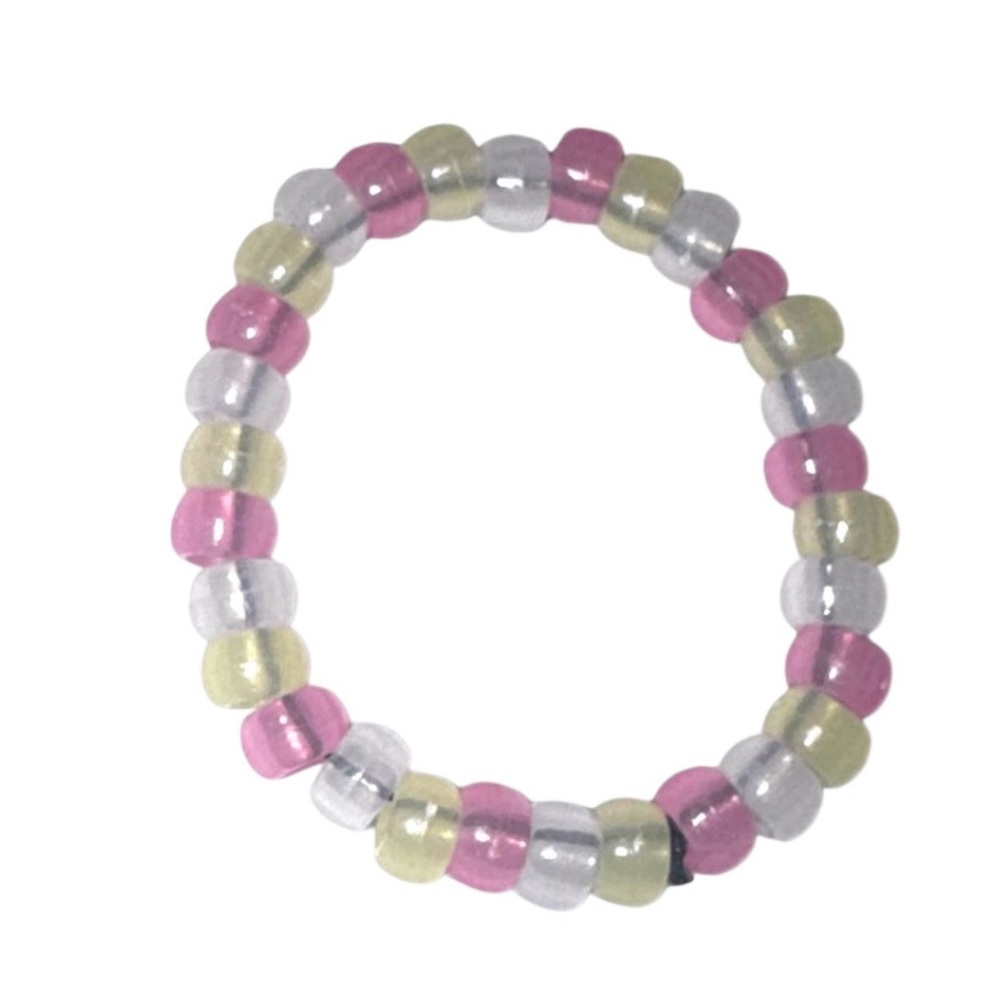 3 FOR $10 HANDCRAFTED Glow-in-the-Dark Colourful Pony Beaded Stretch Bracelet